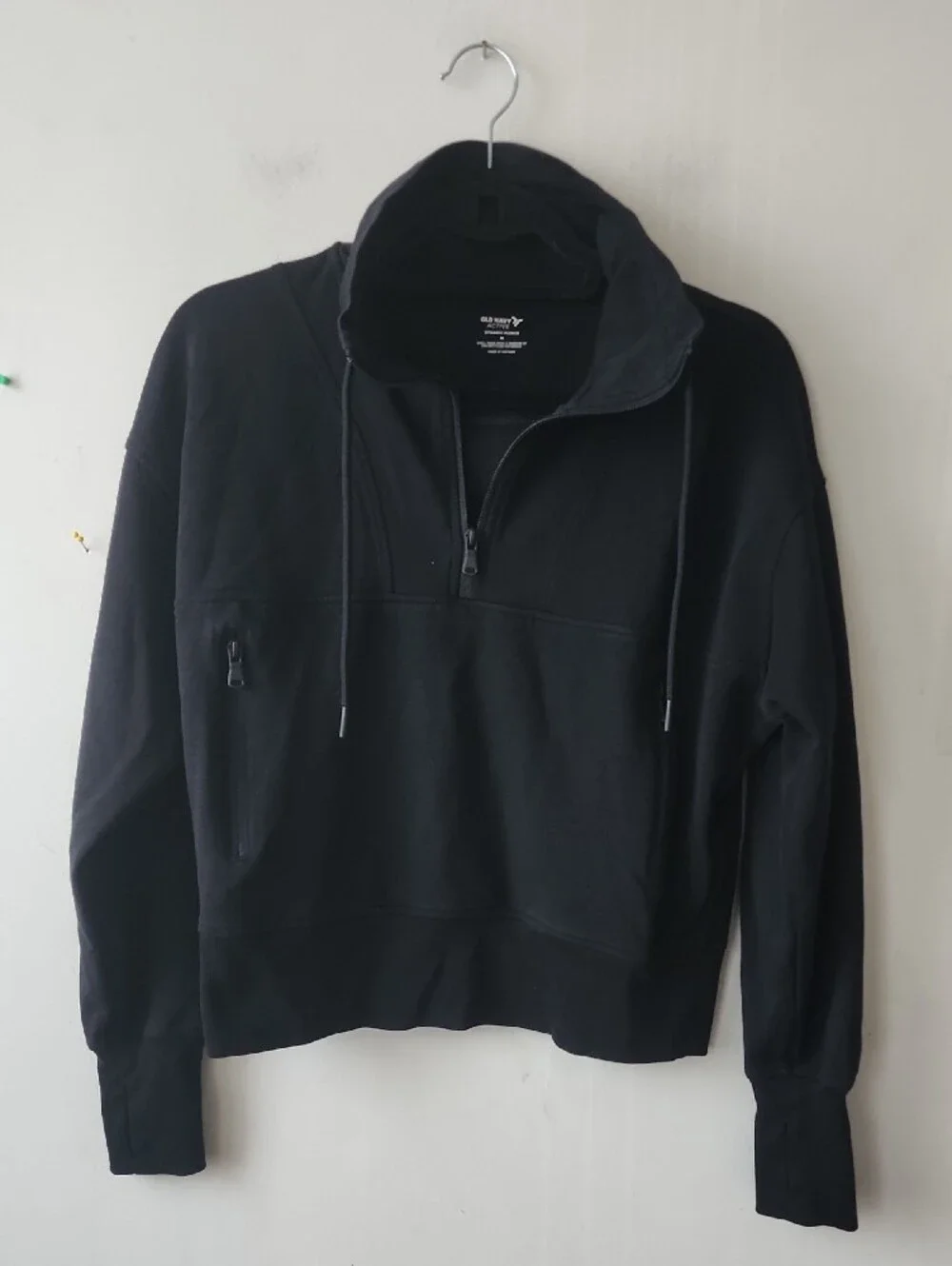 Old Navy Black Men's Half-Zip Pullover Sweatshirt